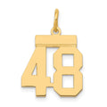 14k Small Polished Number 48 Charm, 0.22 g
