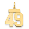 14k Small Polished Number 49 Charm, 1.17 g