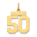 14k Small Polished Number 50 Charm, 0.67 g