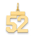 14k Small Polished Number 52 Charm, 0.67 g