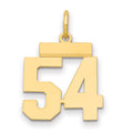 14k Small Polished Number 54 Charm, 0.67 g