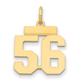 14k Small Polished Number 56 Charm, 0.71 g
