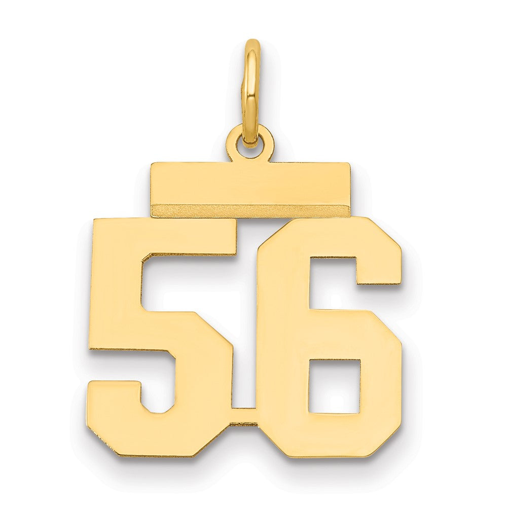 14k Small Polished Number 56 Charm, 0.71 g