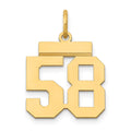 14k Small Polished Number 58 Charm, 1.25 g