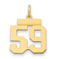14k Small Polished Number 59 Charm, 1.19 g