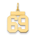 14k Small Polished Number 69 Charm, 1.26 g