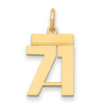 14k Small Polished Number 71 Charm, 0.94 g