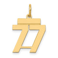 14k Small Polished Number 77 Charm, 0.53 g