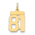 14k Small Polished Number 81 Charm, 1.06 g