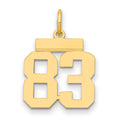 14k Small Polished Number 83 Charm, 1.18 g