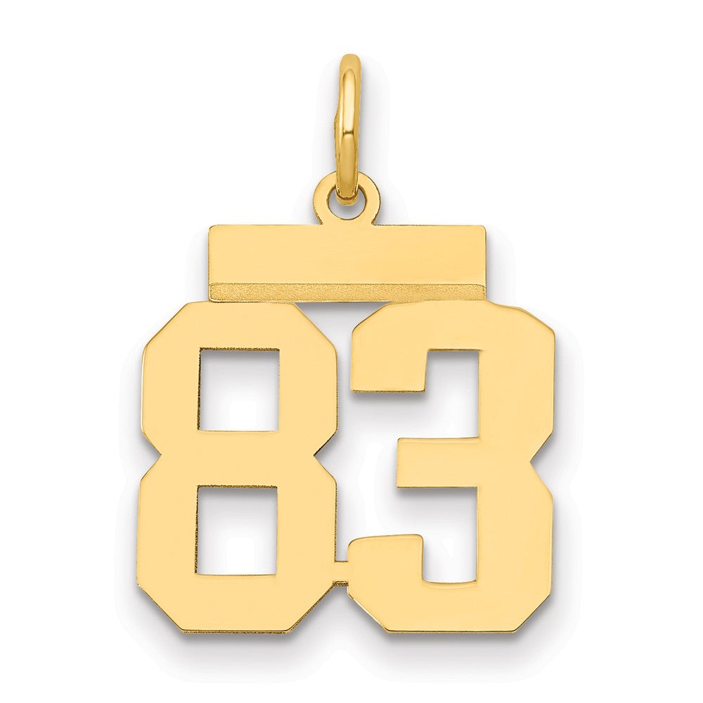 14k Small Polished Number 83 Charm, 1.18 g