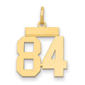 14k Small Polished Number 84 Charm, 1.18 g