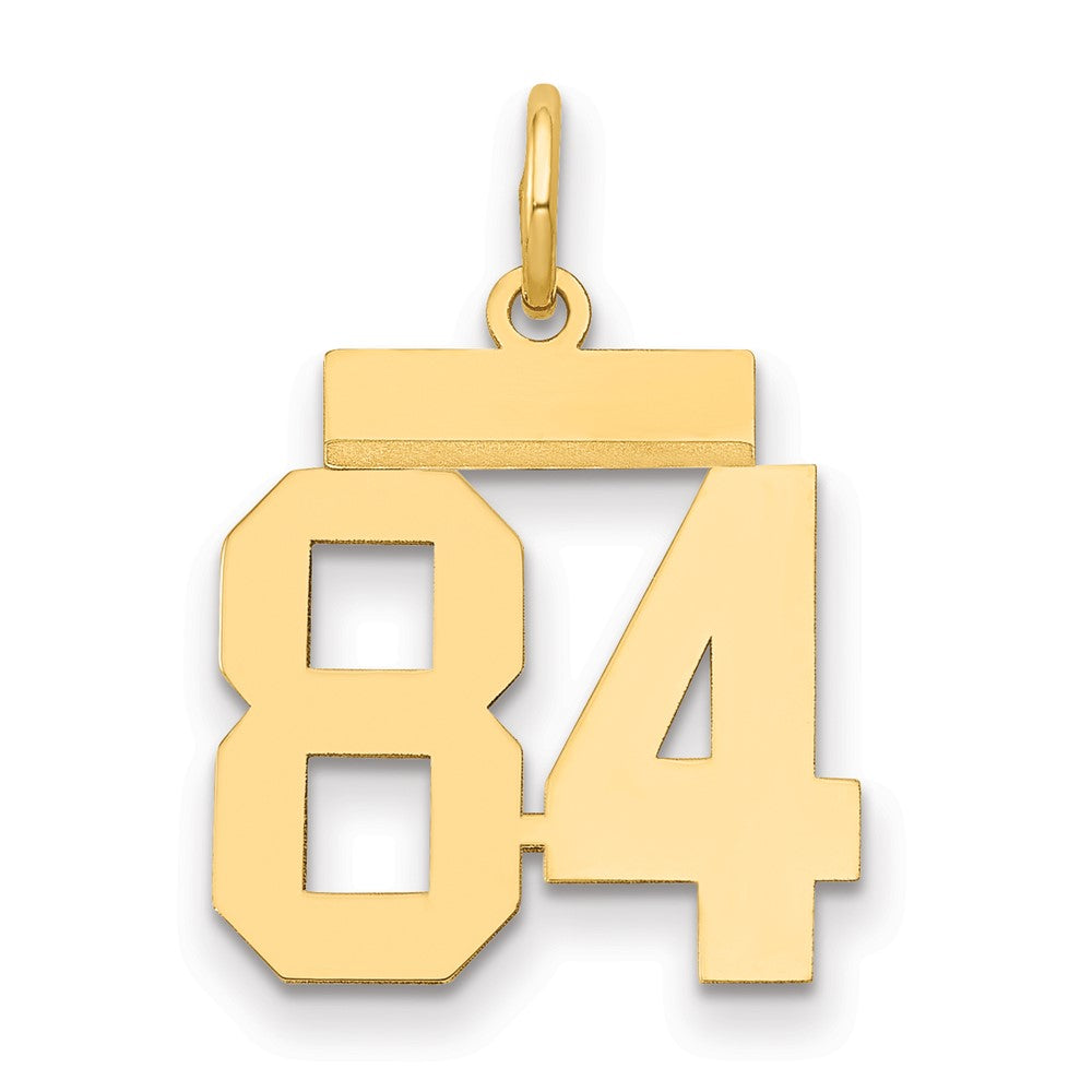 14k Small Polished Number 84 Charm, 1.18 g