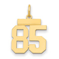 14k Small Polished Number 85 Charm, 1.25 g