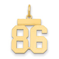 14k Small Polished Number 86 Charm, 1.28 g