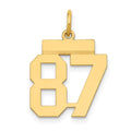 14k Small Polished Number 87 Charm, 0.61 g