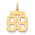 14k Small Polished Number 88 Charm, 1.26 g