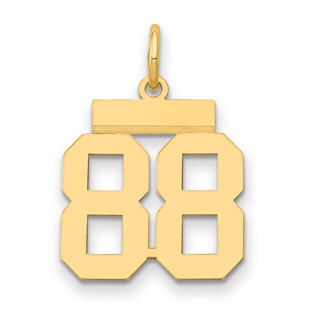 14k Small Polished Number 88 Charm, 1.26 g