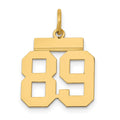 14k Small Polished Number 89 Charm, 0.66 g