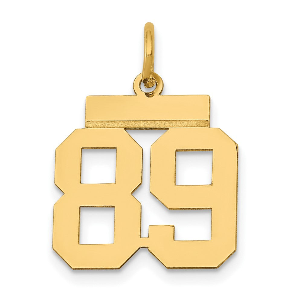 14k Small Polished Number 89 Charm, 0.66 g