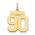 14k Small Polished Number 90 Charm, 1.19 g