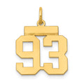 14k Small Polished Number 93 Charm, 1.17 g