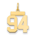 14k Small Polished Number 94 Charm, 1.17 g
