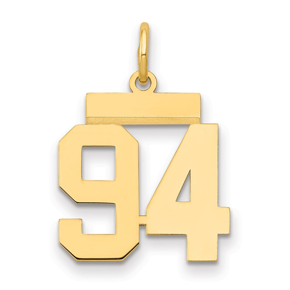 14k Small Polished Number 94 Charm, 1.17 g