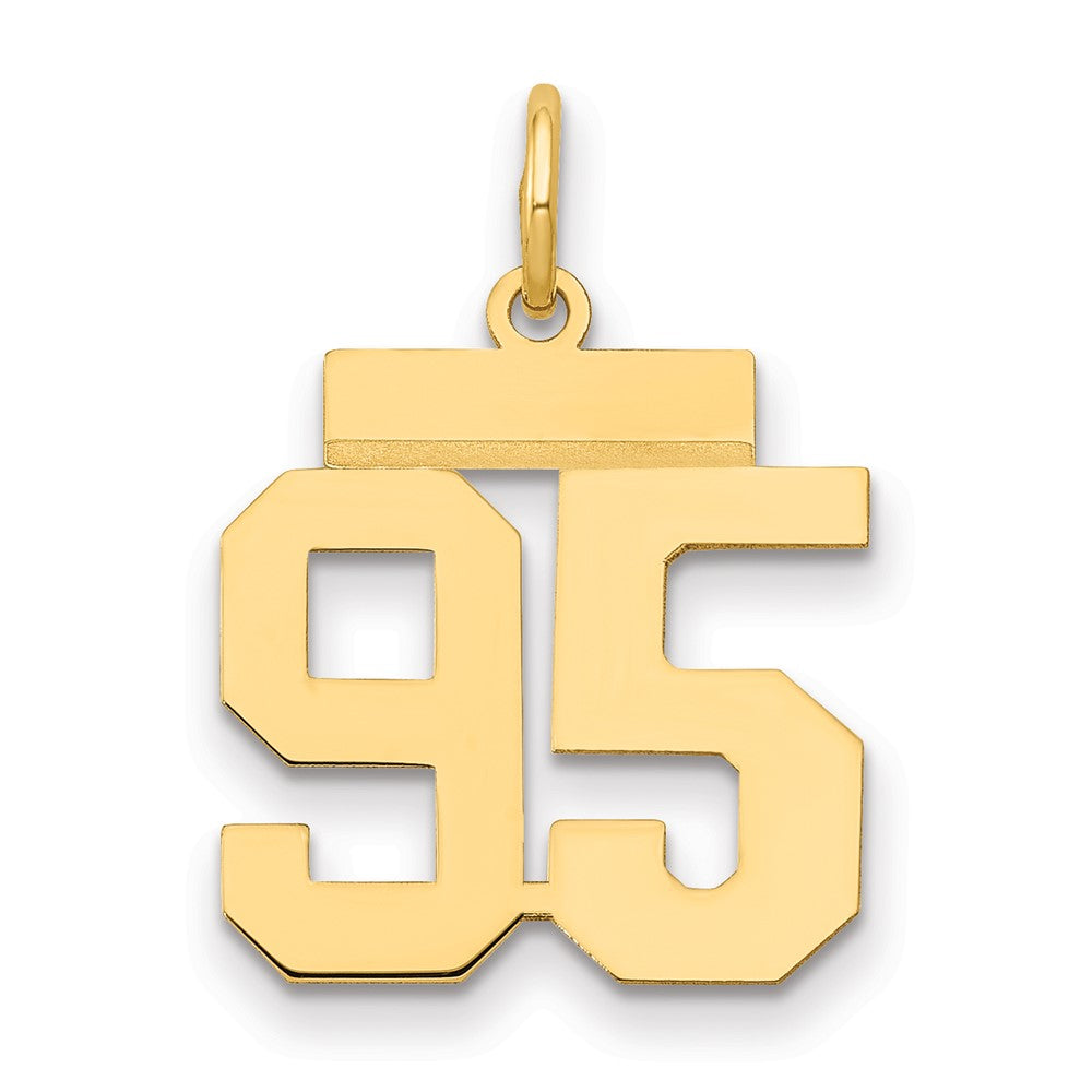 14k Small Polished Number 95 Charm, 0.7 g
