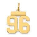 14k Small Polished Number 96 Charm, 0.7 g