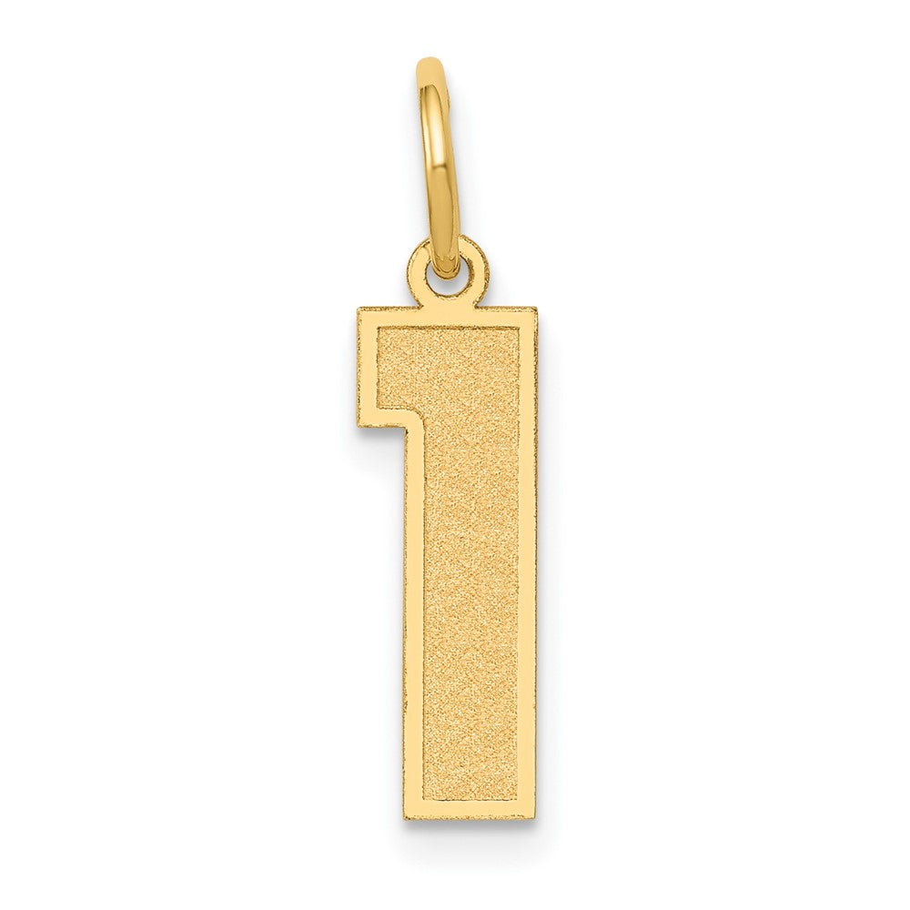 14k Medium Satin Number 1 Charm, 16.13 x 5.04 mm