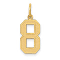 14k Medium Satin Number 8 Charm, 16.13 x 8.16 mm