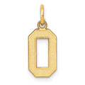 14k Small Satin Number 0 Charm, 14.34 x 7.11 mm