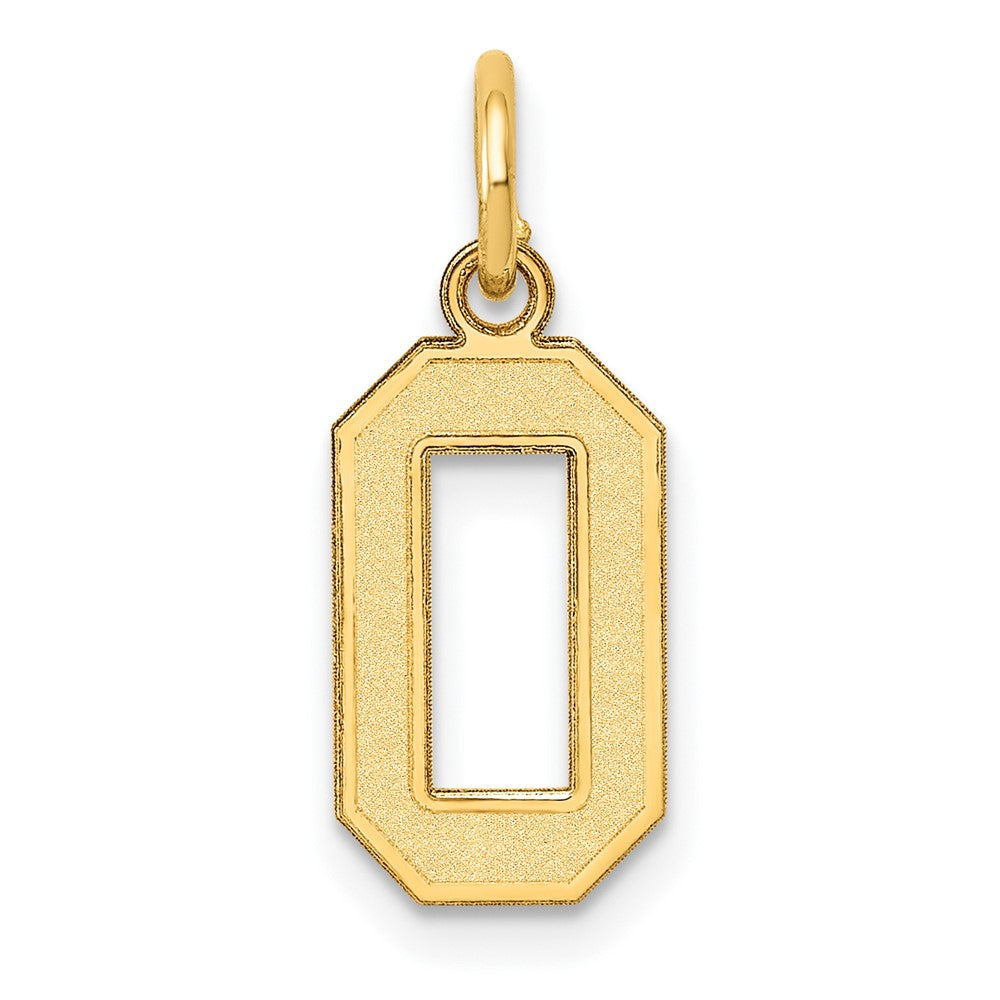 14k Small Satin Number 0 Charm, 14.34 x 7.11 mm