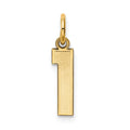 14k Small Satin Number 1 Charm, 14.32 x 3.11 mm