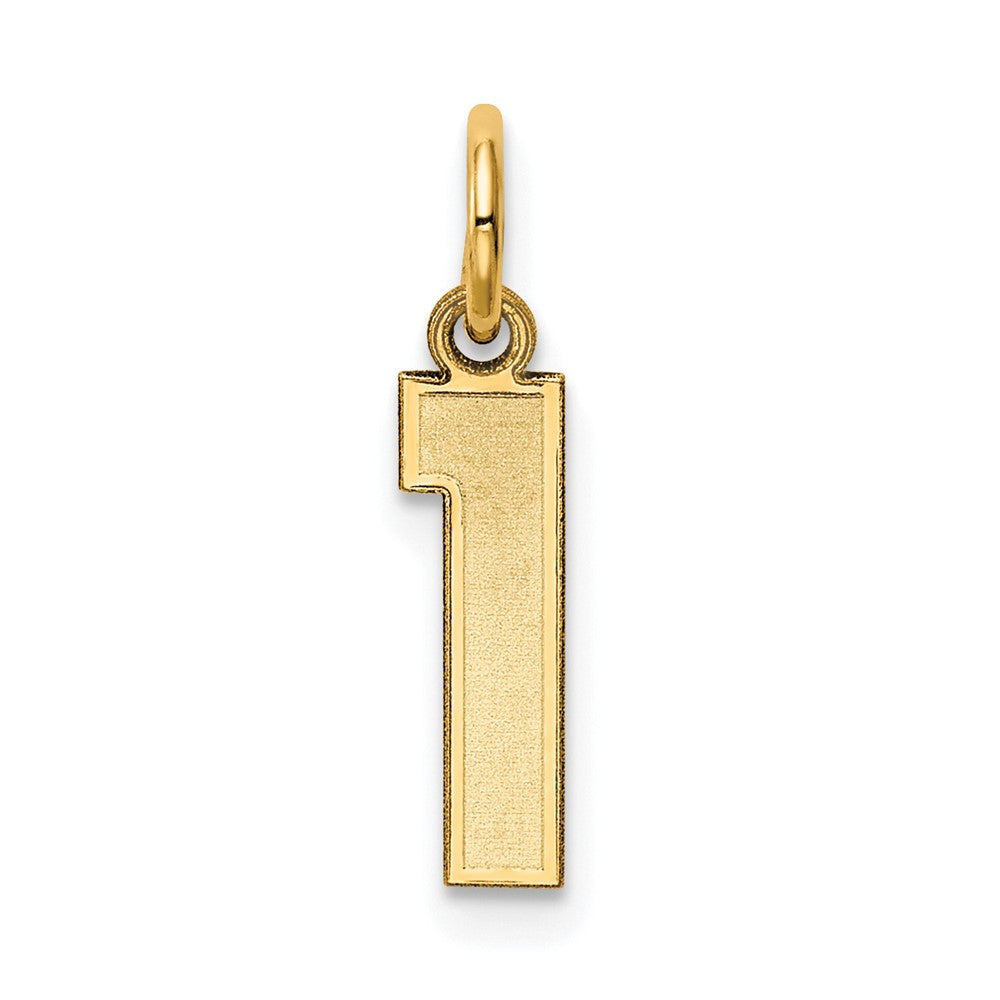 14k Small Satin Number 1 Charm, 14.32 x 3.11 mm