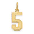 14k Small Satin Number 5 Charm, 14.5 x 7.09 mm