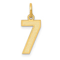 14k Small Satin Number 7 Charm, 14.32 x 7.1 mm