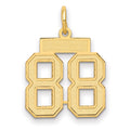 14k Small Satin Number 88 Charm
