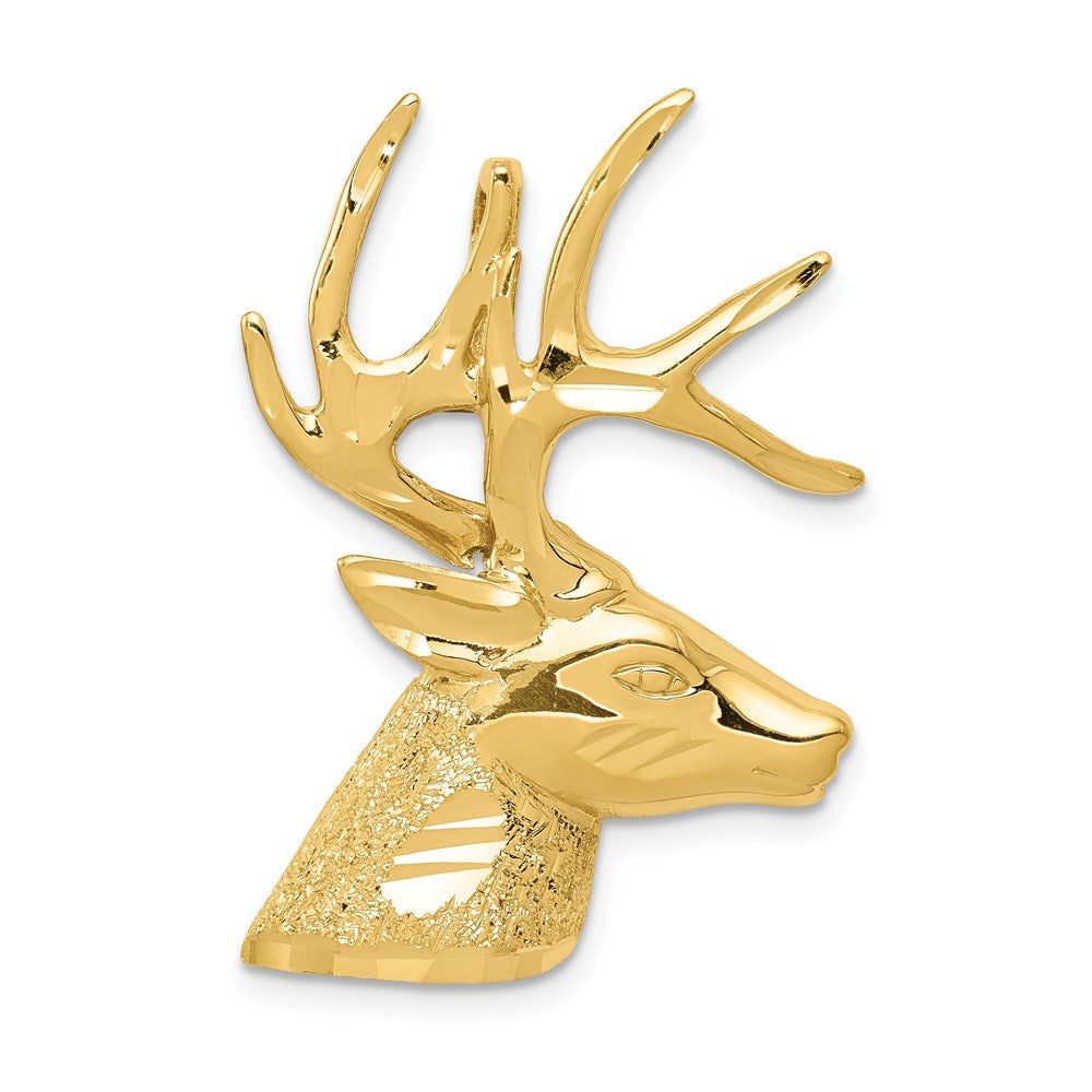 14k Laser Cut Deer Head Omega Slide, 35 x 23 mm
