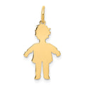 14k Plain Polished Small Boy Charm, 23 x 12 mm