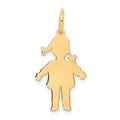 14k Plain Polished Small Girl Charm, 23 x 12 mm