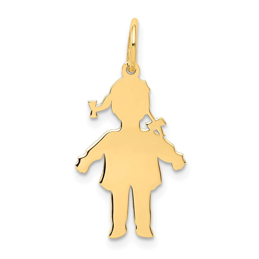 14k Plain Polished Small Girl Charm, 23 x 12 mm