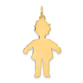 14k Plain Polished Large Boy Charm, 31 x 19 mm