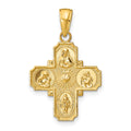 14k Polished 4-Way Medal Pendant, 28 x 17.75 mm