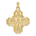 14k Polished Four-Way Medal Pendant, 39.25 x 29 mm