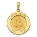 14k Polished and Satin Solid Saint Joseph Medal Round Pendant, 27.5 x 20 mm