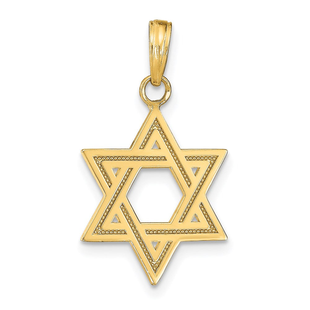 14k Solid Satin Star of David Charm, 25 x 16 mm