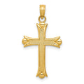 14k Fleur De Lis Cross Pendant, 30 x 16 mm, 1.14 g