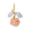 14k with White and Rose Rhodium Rose Chain Slide, 18 x 11 mm